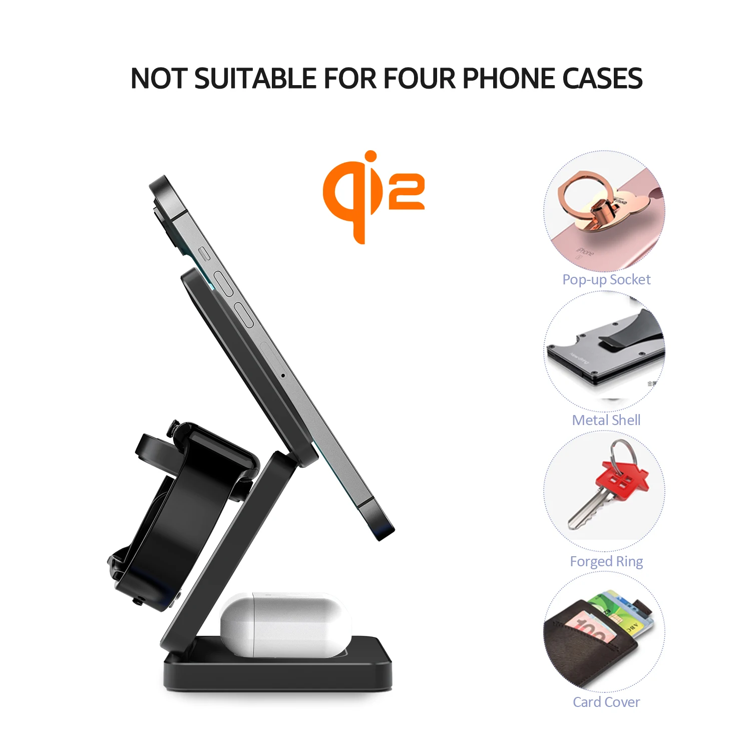 2024 New Qi2 Wireless Charger 3-in-1 Fast Charging Station Stand Folding Holder for iPhone 16 15 14 Pro Max Airpods Apple Watch