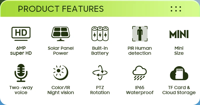 INQMEGA Tuya Smart Life 6MP Solar Camera WiFi PTZ Security CCTV Camera Wireless PIR Human Tracking Color Night Vision IP65