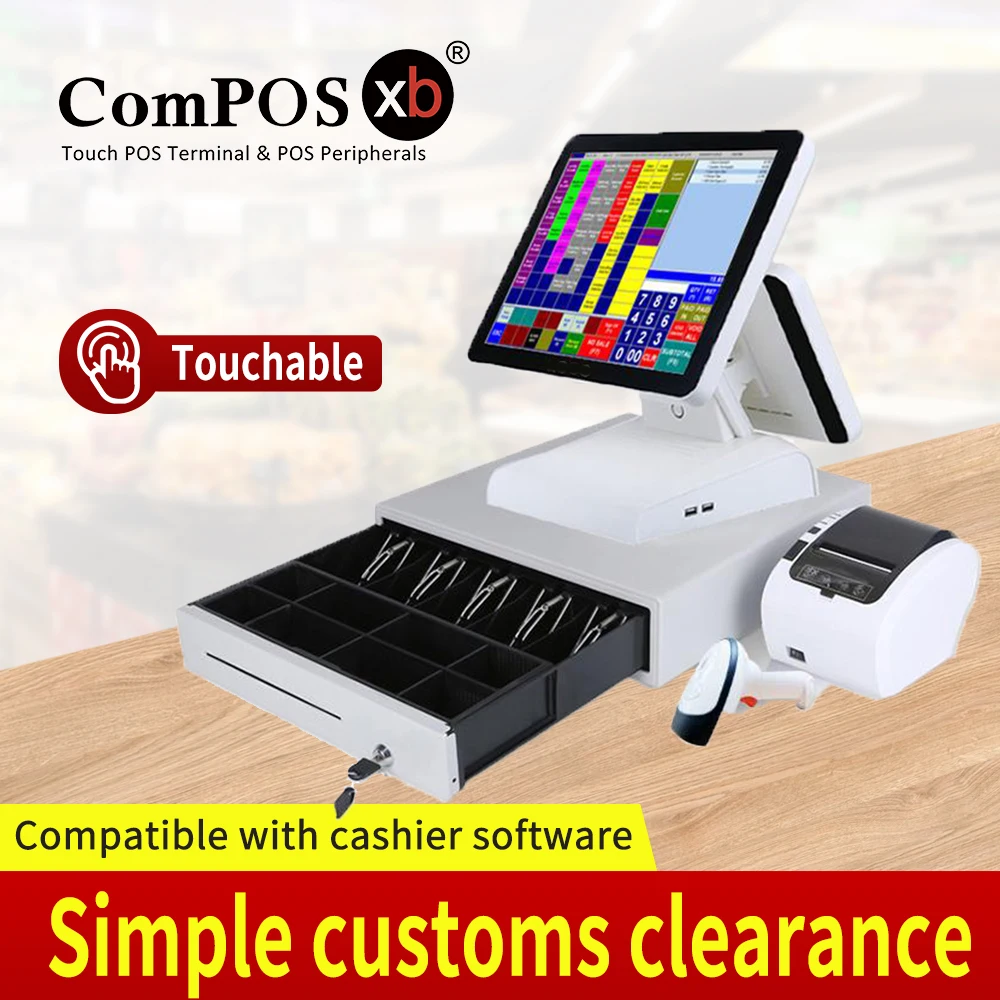 Billing Restaurant Cash Register Windows Electronic Touch POS Terminal Machine All in One System