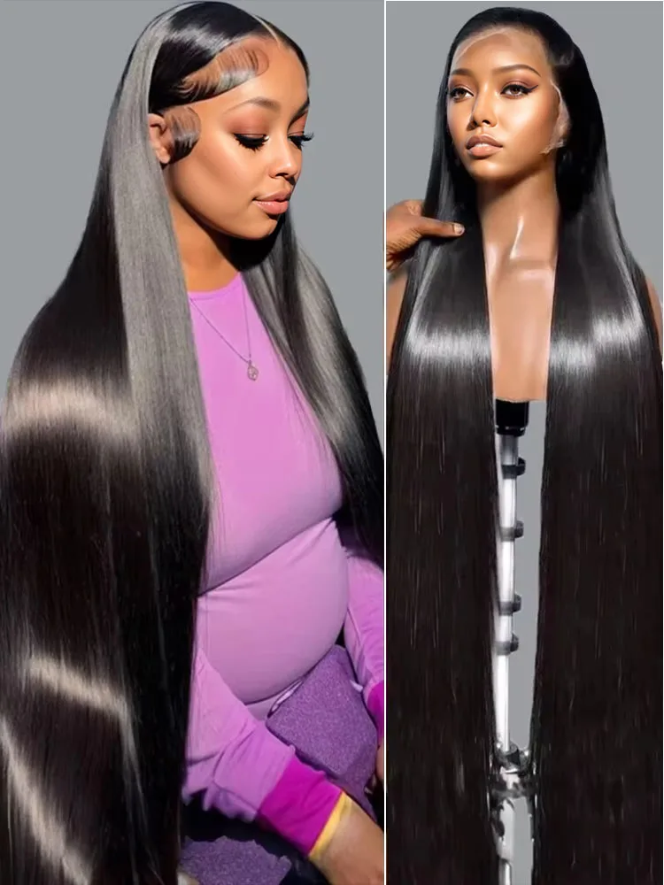 

40 Inch HD 13x6 Lace Frontal Wigs Human Hair Silky Straight 13x5 Transparent Lace Front Wigs For Black Women Brazilian Remy Hair