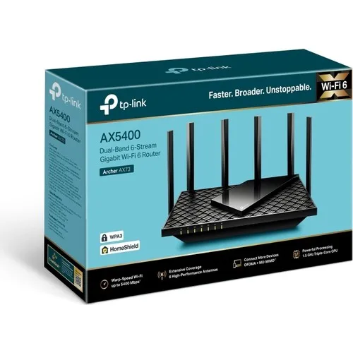 TP-Link Archer AX73, AX5400 Mbps Wireless Dual-Band Wi-Fi 6 Router Modem