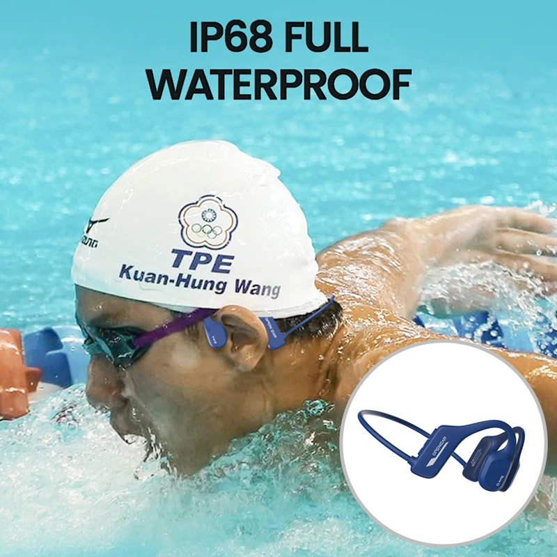 

Best Ultra Full IP68 Waterproof Swimming Earbuds Sports Wireless Headphones Run Cycle Open-Ear Bone Conduction Bluetooth Earbuds