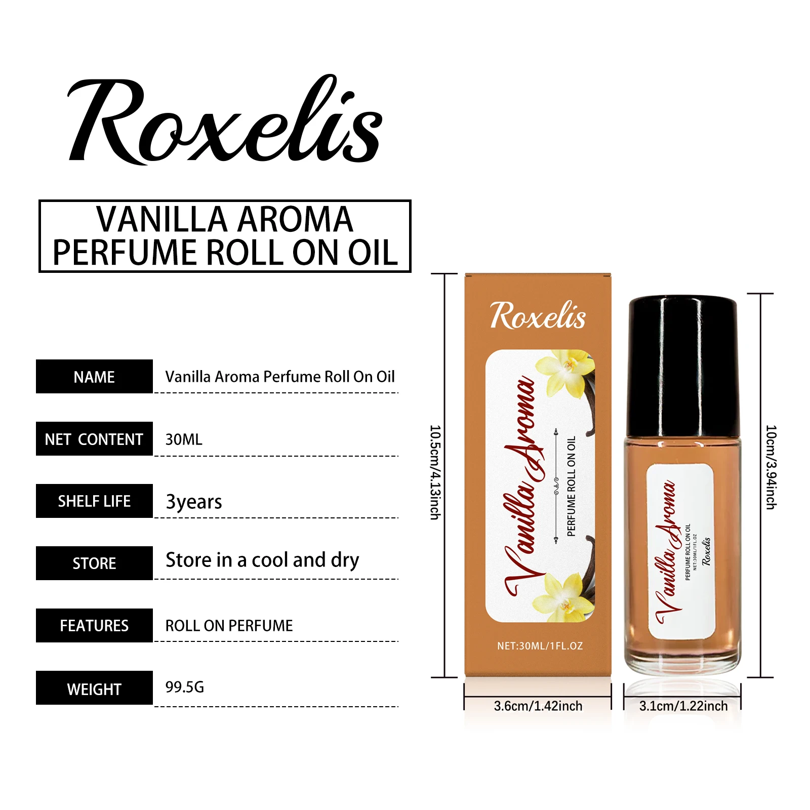 Roxelis vanille pheromoon parfum roll on olie elegante geur_voghion.com