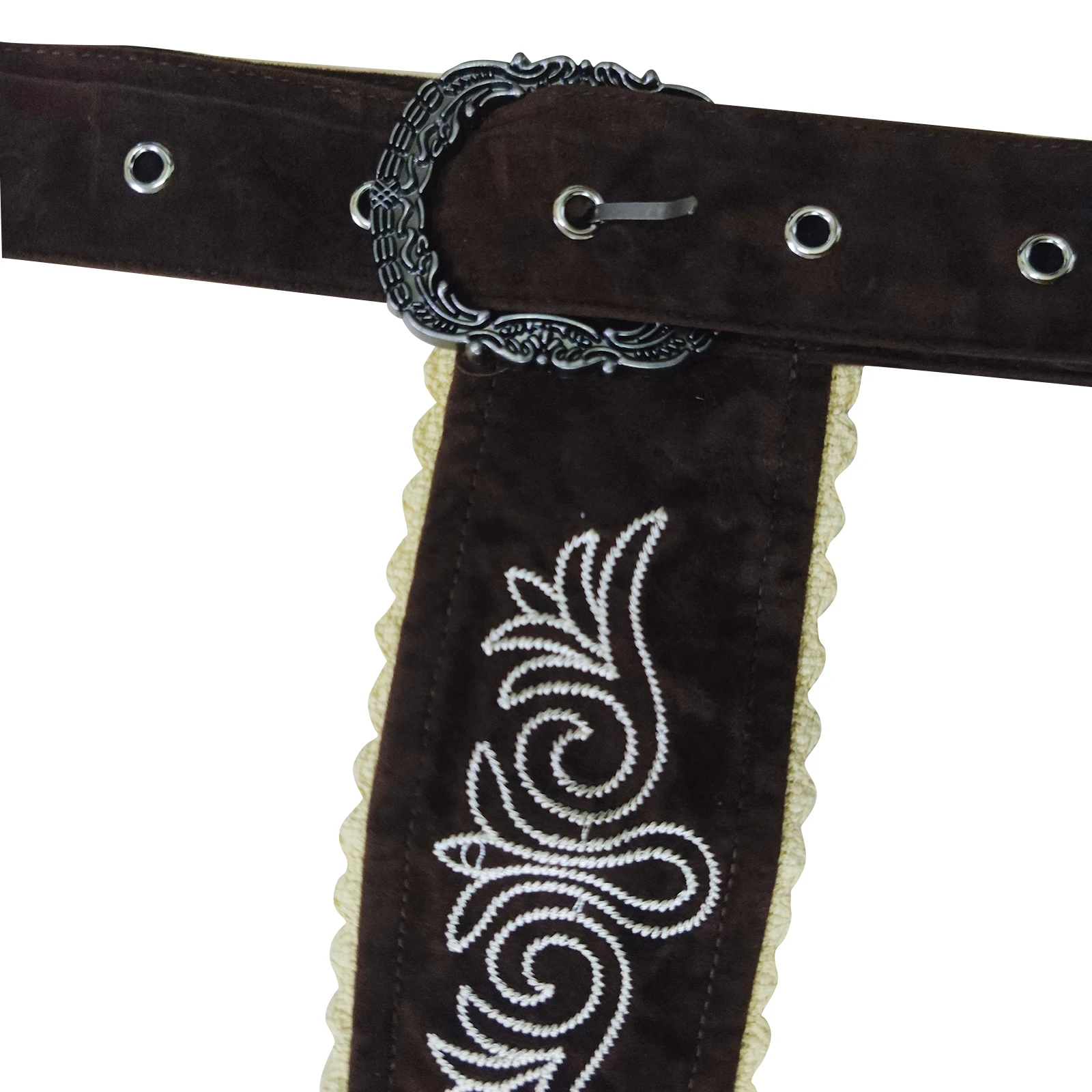 Traditional Men Bavarian Suspenders Polyester Materials Accessory Adjustable Dark Brown Lederhosen Braces for Oktoberfest