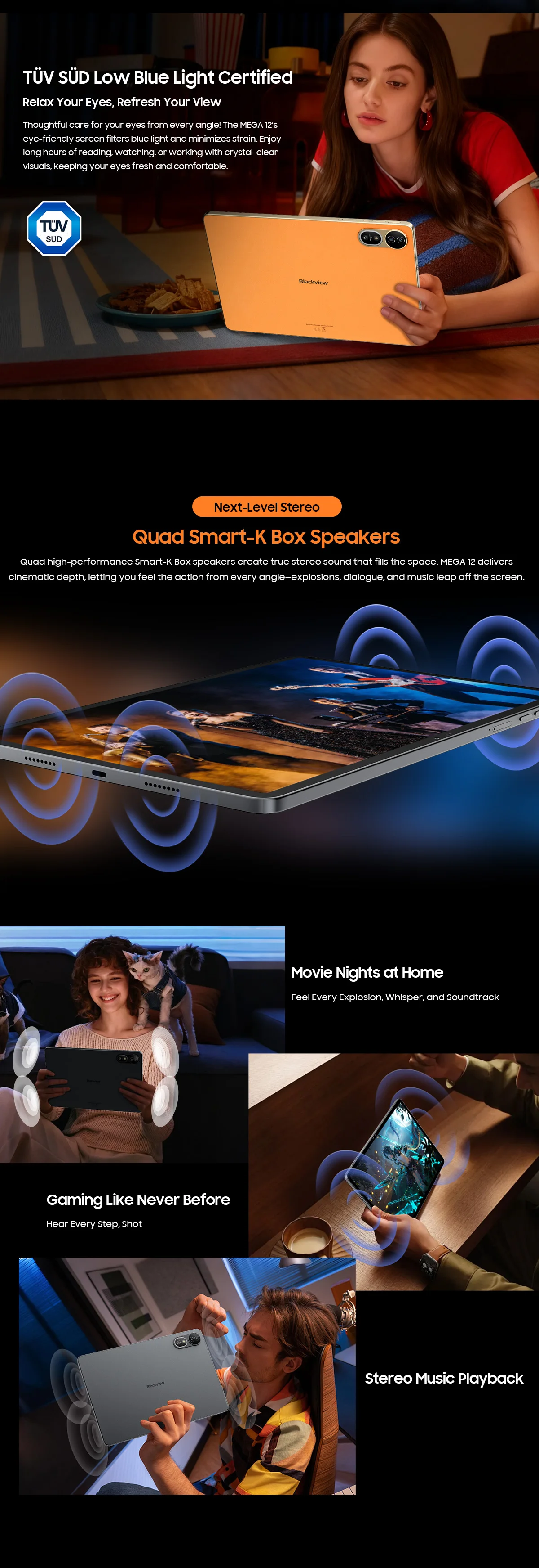 Blackview MEGA 12 Tablet PC 5G Dimensity 7200 12.2" 2.4K 120Hz Display IP69K Waterproof Tablets 50MP 10000mAh Pad PC For Study /Work