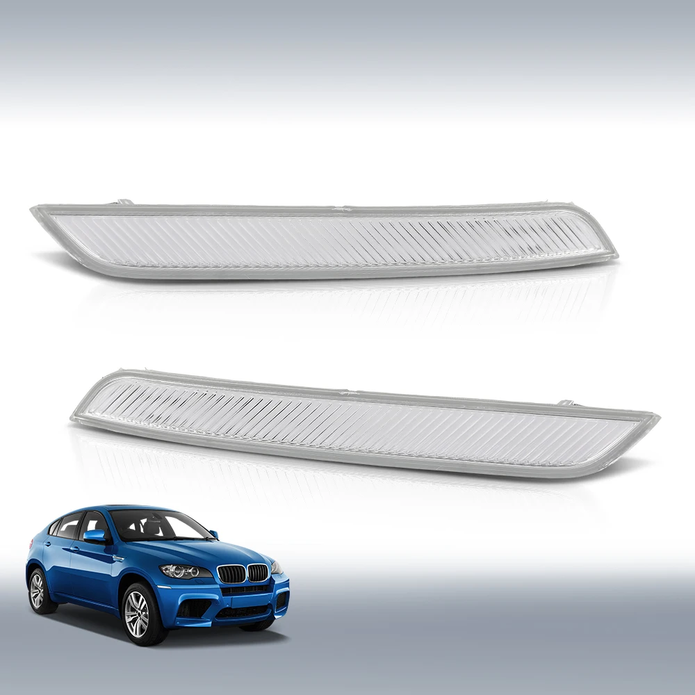 

2Pcs Car Front Bumper Side Marker Reflector Light White Fit for 2007-2014 Bmw X6 E71 E72 X5M 63147187087 63147187088 Cold White