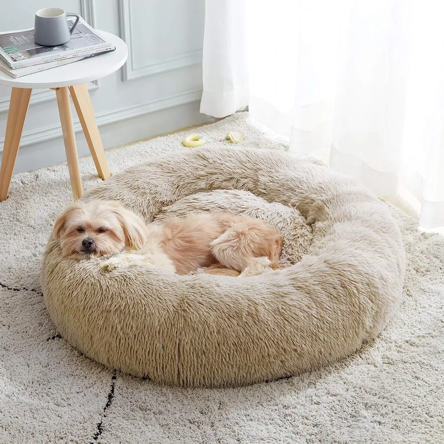 Super Kattenbed Warm Slapen Kattennest Zacht Lang Pluche Beste Hond Bed voor Honden Mand Kussen Kattenbed Kattenmat Dieren Slapen - afbeelding 2