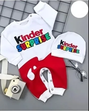 Kinder SURPRISE Baby Jumpsuit Baby Clothes Unısex Baby Jumpsuit And Beanie Free Shıppıng