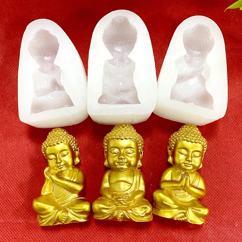 3D Budda Silikonowa forma do świec Kościół Budda Maitreya Rzemiosło Gips Żywica epoksydowa Materiały do produkcji Diy Ręcznie robiony zestaw do produkcji świec — zdjęcie 2