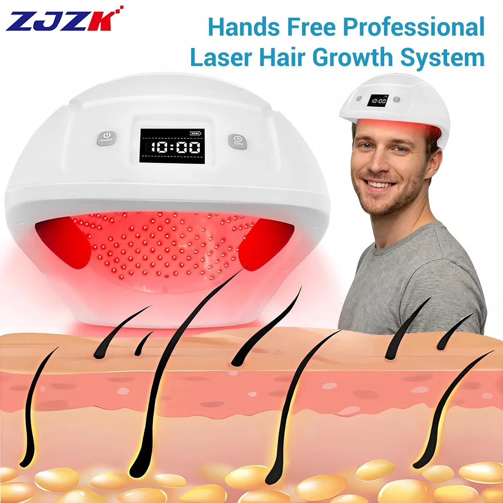 

ZJZK Professional 650nm Laser Hair Growth Cap 164 Diodes Anti Hair Loss Helmet Rechargeable Hair Regrowth Light Therapy Device