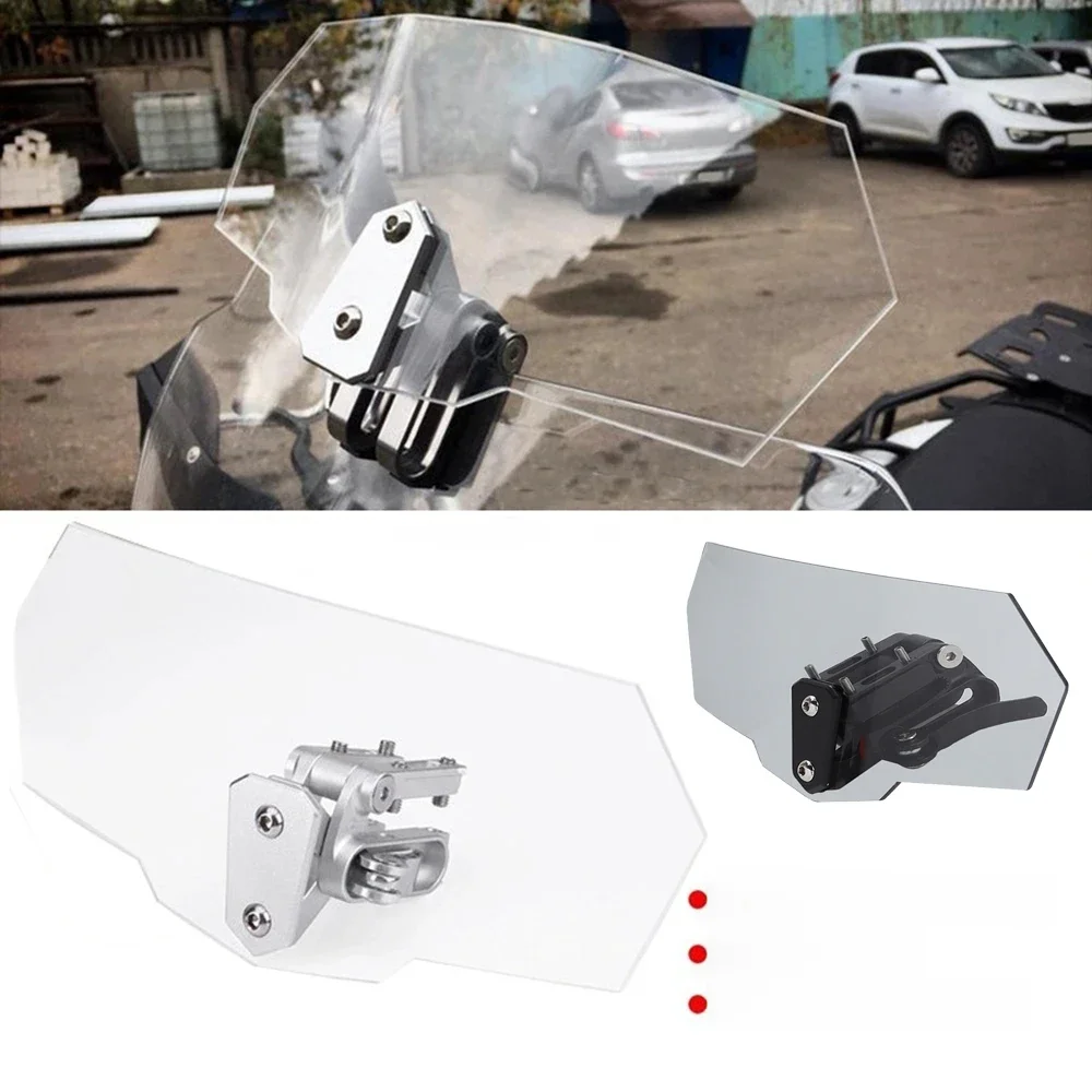 Pare-brise universel transparent réglable pour moto, déflecteur de vent pour Kawasaki BMW Ducati Honda Benelli Triumph Yamaha