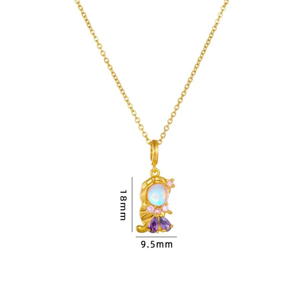 Fashionable Colorful Zircon Fairy Tale Little Princess Necklace Gold-plated Universal Chain Clavicle Chain Sweet Temperament image 6