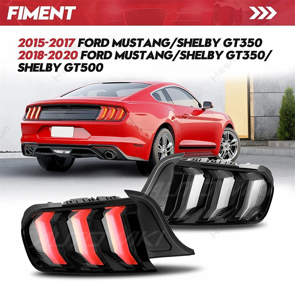 For Ford Mustang GT Shelby GT500 2015-2021 Car Tail Lights Assembly DRL Taillight Modified Rear Lamps Full LED Dynamic Tail lamp