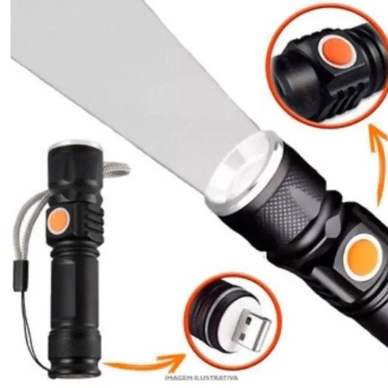 Mini 515 LED USB Rechargeable Tactical Flashlight