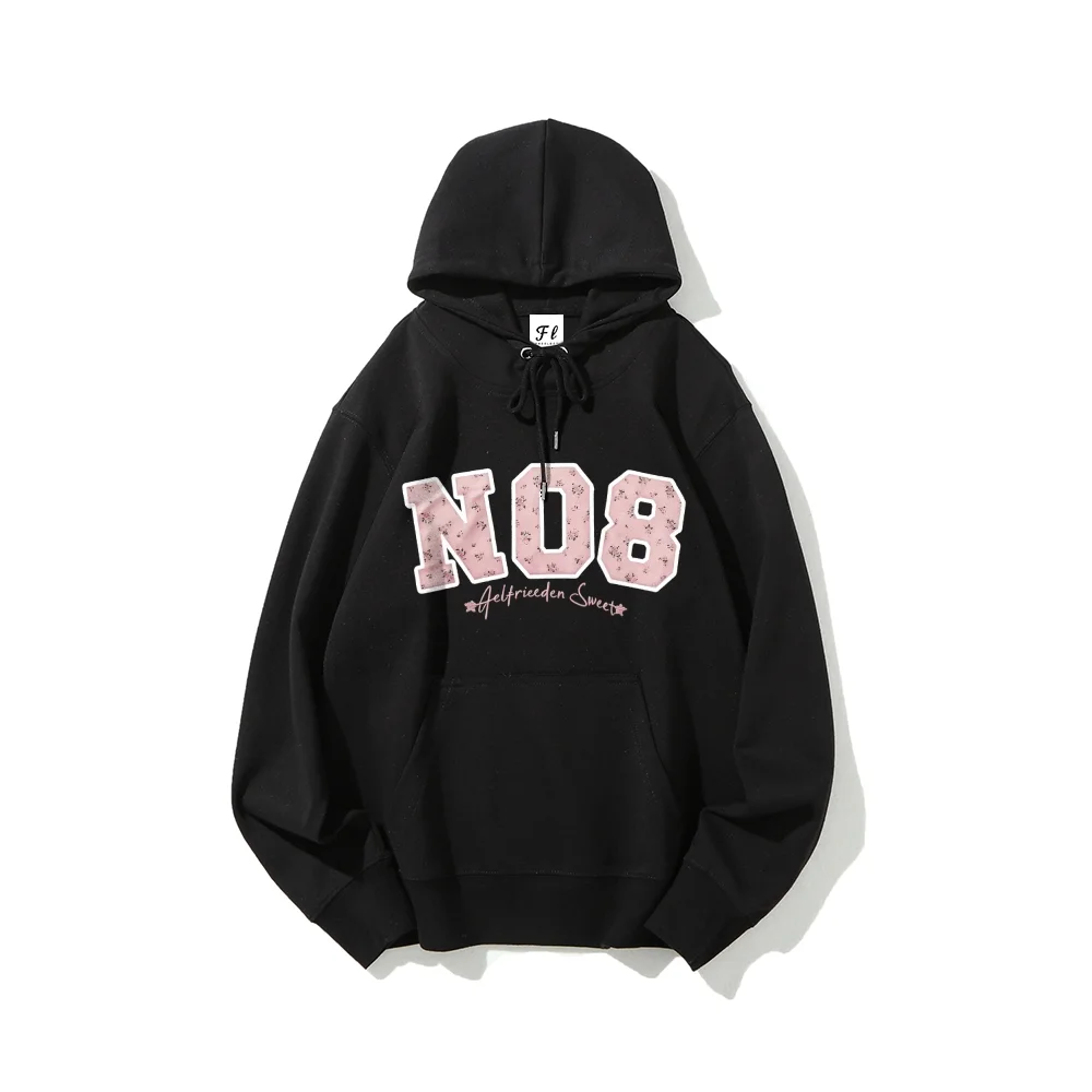 Chic Floral NO8 Graphic Hoodie For Casual Wear Made Of Soft Fabric Perfect For Trendsetters And Those Seeking Fashion-Forward