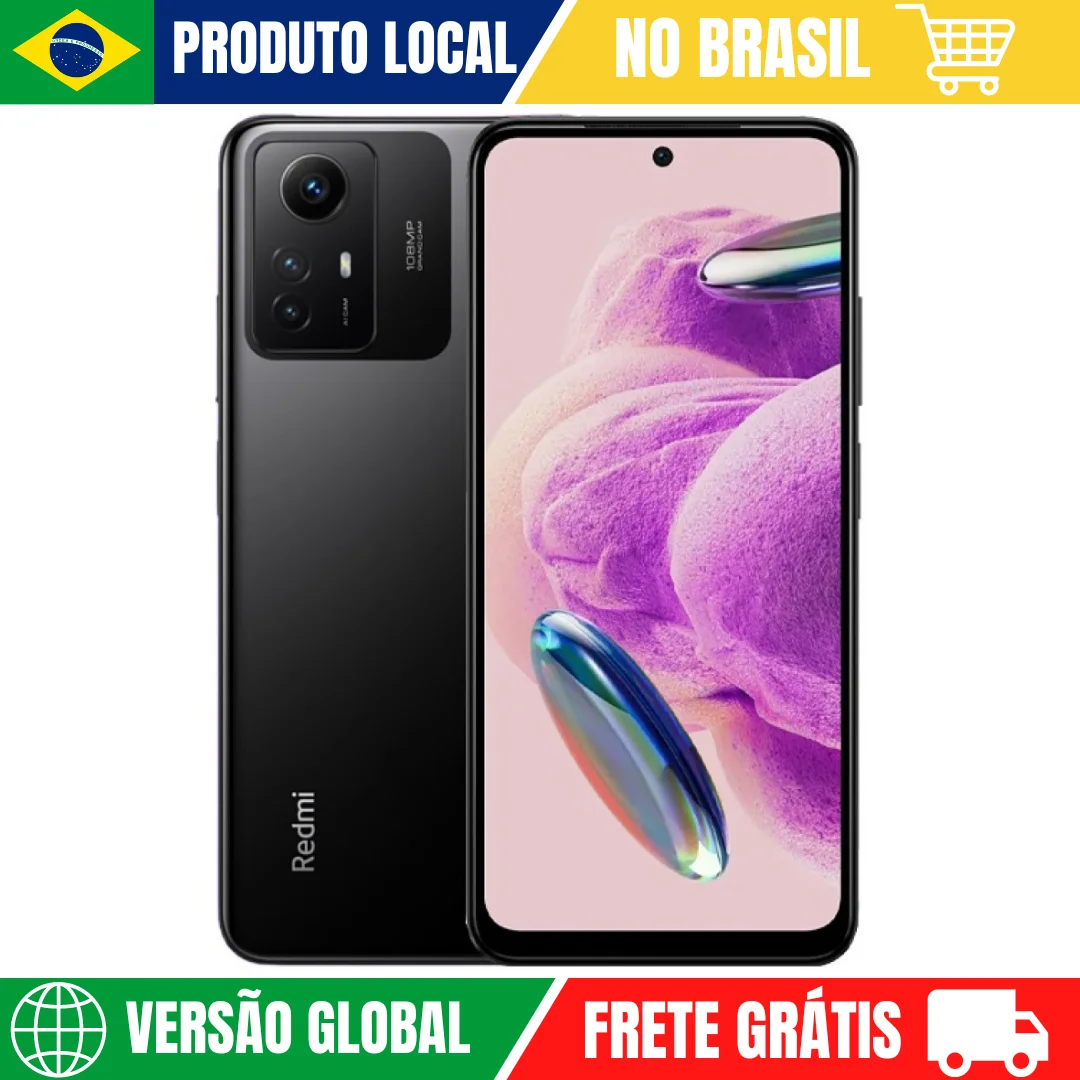 Xiaomi Redmi Note 12S 256GB Onyx Black 8GB Ram Versão Global | Smartphone 4G , ROM Global , Câmera 108MP , Carregador 18W