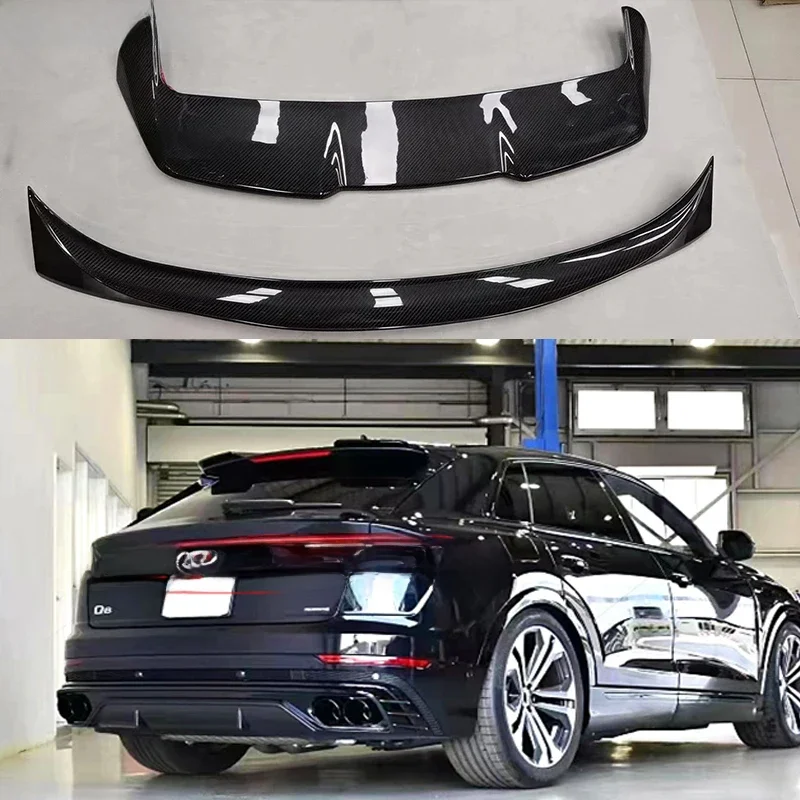 Voor Audi Q8 Sq8 2018 2019 2020 2021 2022 2023 Hoogwaardige Koolstofvezel Auto Achtervleugel Kofferbak Lip Dak Spoiler - afbeelding 2