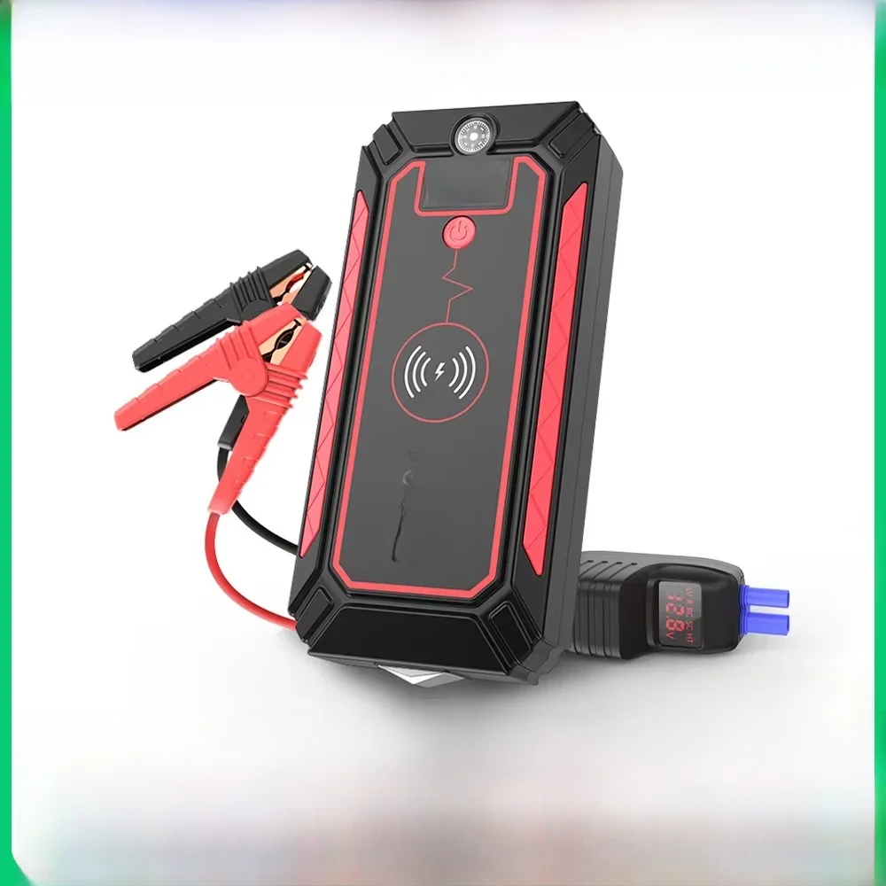 Rozrusznik samochodowy 2500A Power Bank Akumulator samochodowy z bezprzewodową ładowarką 10W Ekran LCD Młotek bezpieczeństwa Rozrusznik skokowy — zdjęcie 2
