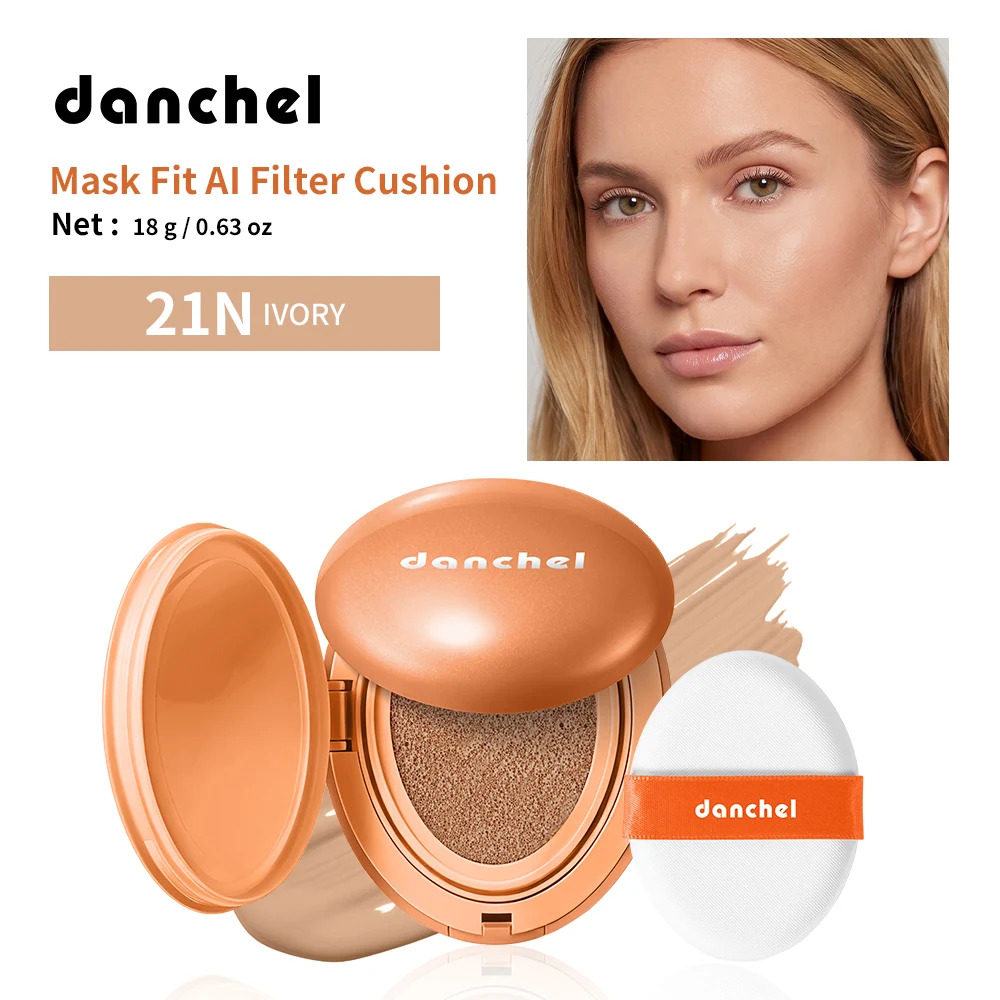 Danchel AI Filter Cushion Foundation High Coverage Matte Setting Powder Velvet Finish Smooth Fit Daily Cosmetics Single Compact