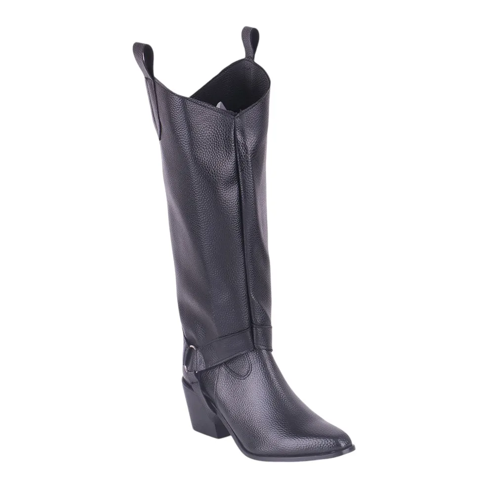 Botas de tacón bajo para mujer, botines informales de tacón grueso, invierno y otoño