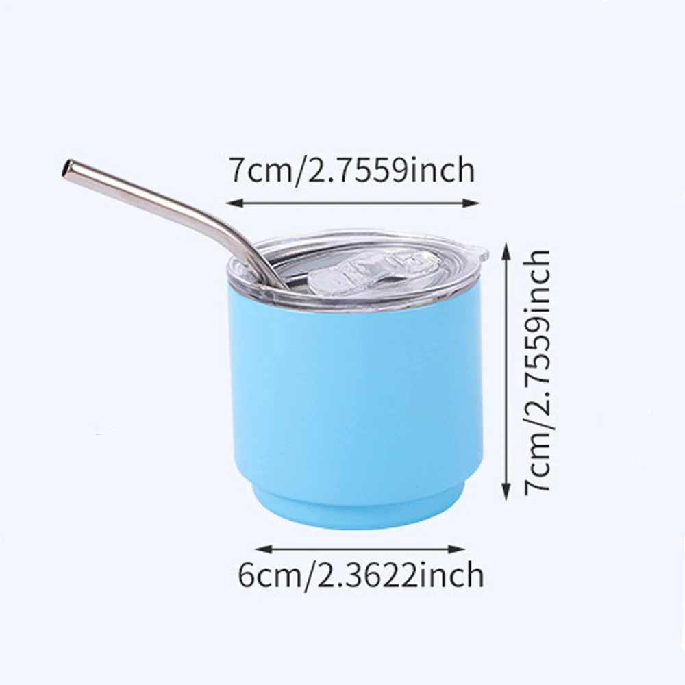 4oz Mini coffee cup, Small spirit cup, Outdoor portable car cup, 304 Stainless Steel Thermos Cup With Straw