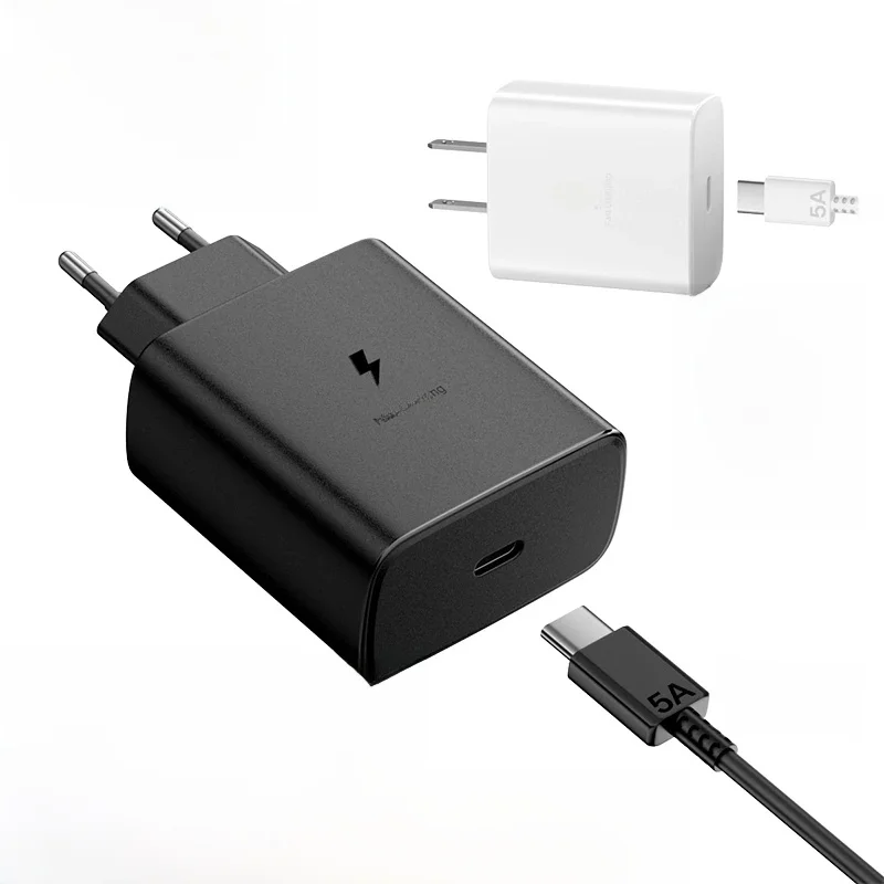 Chargeur Samsung d'origine 45w Super Fast Charge Adaptateur EU US USB C Samsung Galaxy S26 S25 S24 Ultra Plus S22 S23 S21 A56 A36 A57