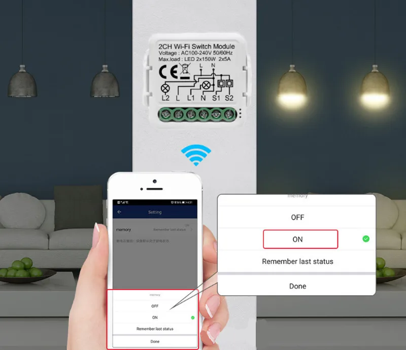 Módulo Interruptor Tuya WiFi, 4 Dispositivo de Modificação Gang, AP Timing, Controle de Voz, Alexa, Google Home, Precisa Usado com Gateway