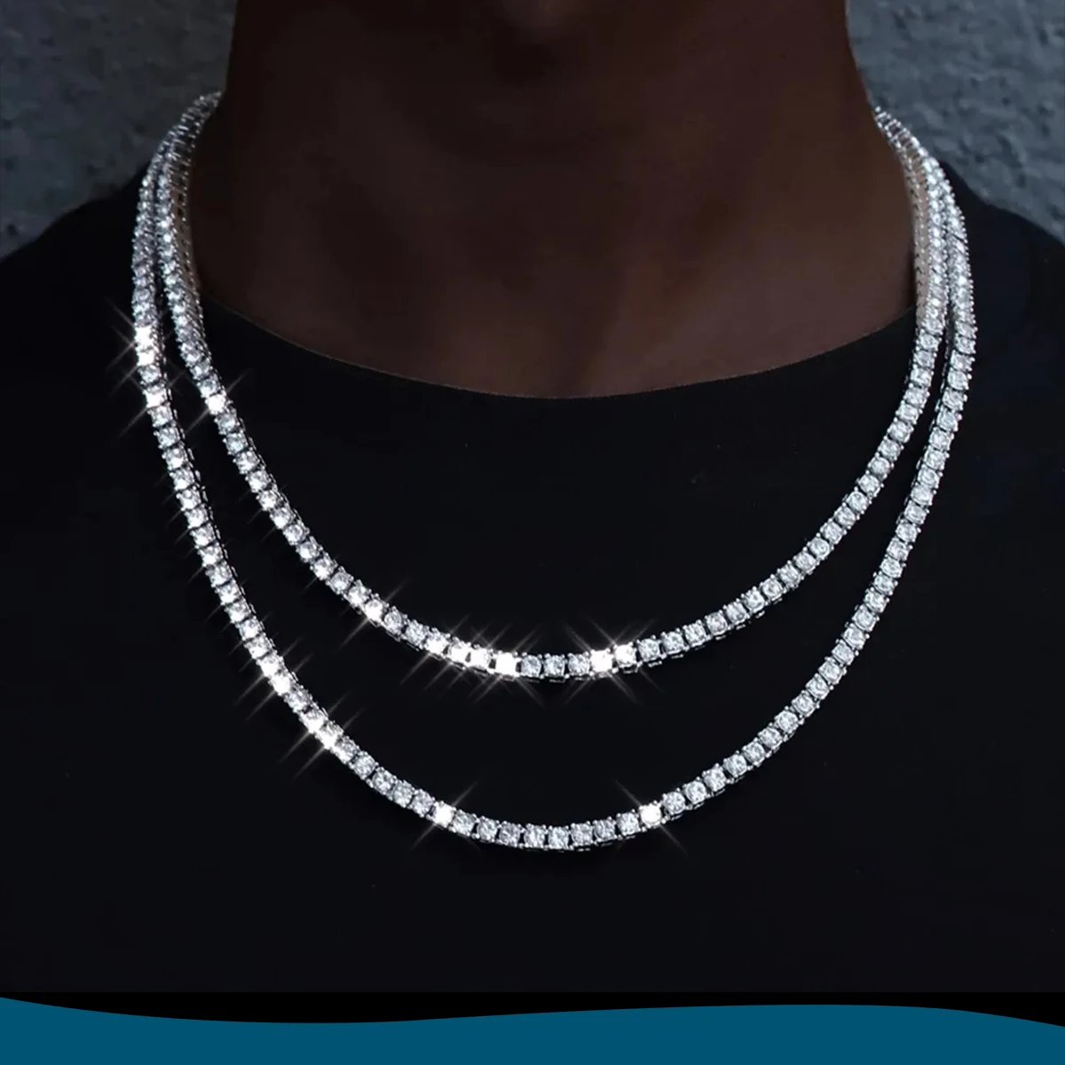 

4mm Iced Out Tennis Chain Necklace 5A CZ Stones | Copper | Unisex Jewelry (7.5"-30") | Luxury Hip Hop Bling Chain