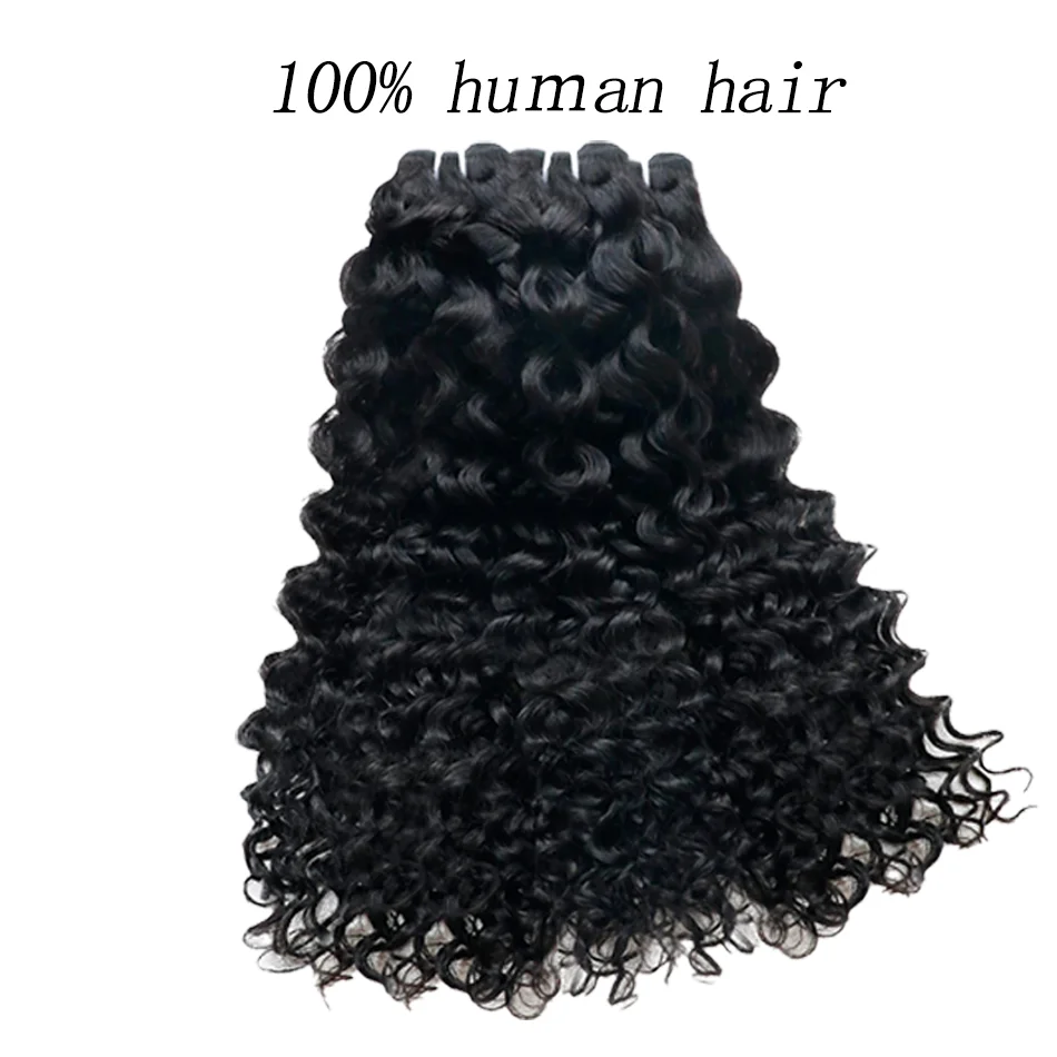 물결 모양 인모 번들 100% 천연 헤어 웨프트 익스텐션 50g/100g 번들 12-26인치 부드러운 곱슬 물결 모양 헤어 여성용