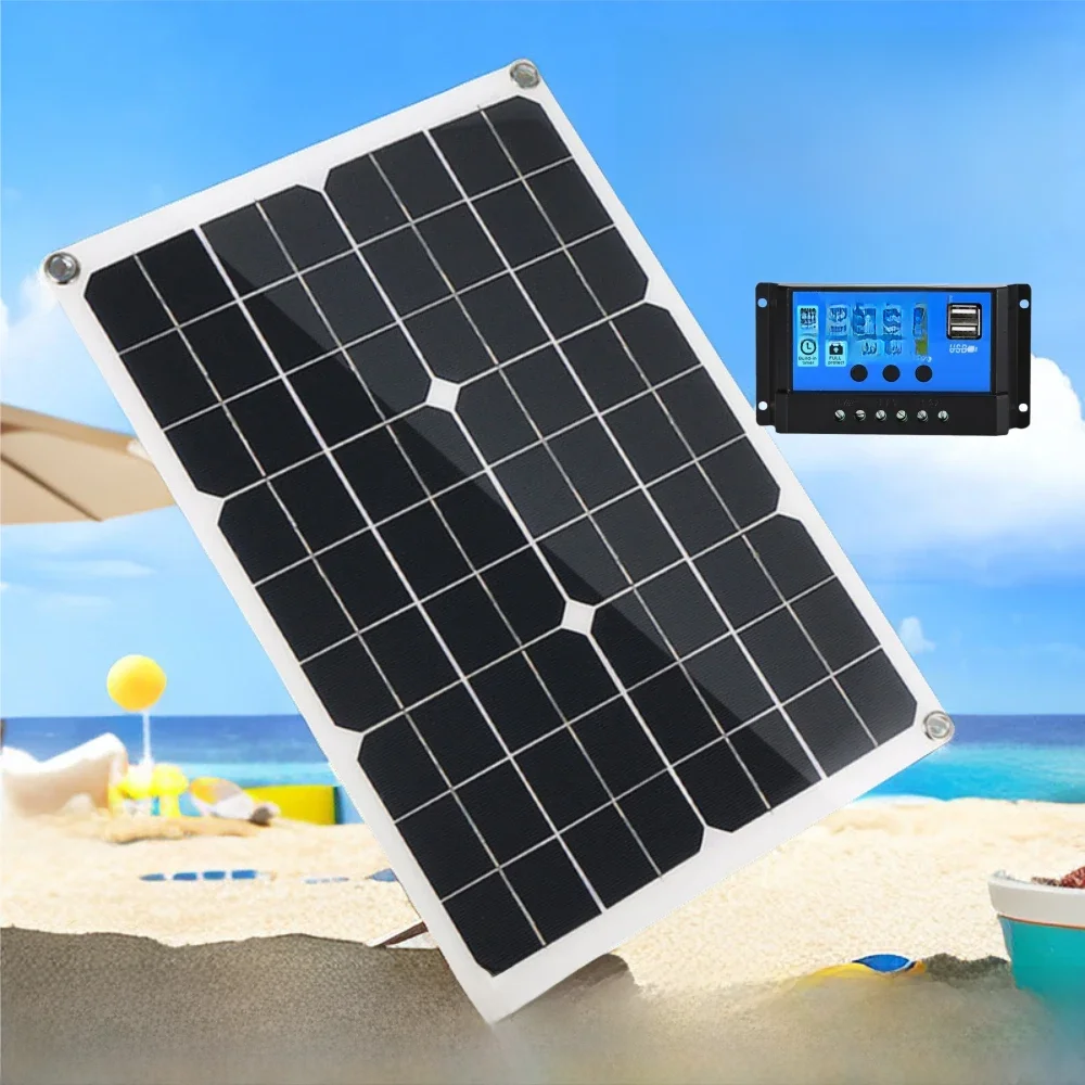 500W Solar Panel Flexible 12V Battery Charger Dual USB With 10-100A Controller Solar Cells Power Bank for Phone Car Yacht RV