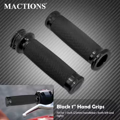 Motorcycle Universal 1"25mm Handle Bar Hand Grips Black For Harley Touring Road King Dyna VRSC Sportster XL 883 1200 XR Softail