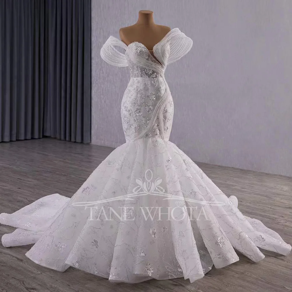 Vestido Novia 2025 Милое свадебное платье на шнуровке сзади, расшитое бисером, африканское свадебное платье русалки