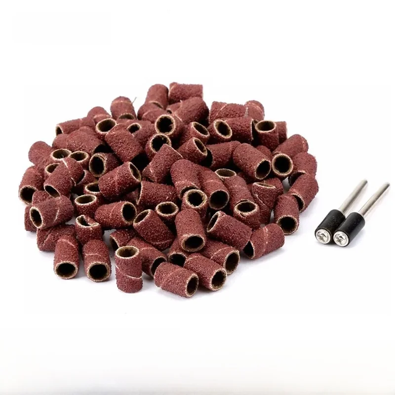 50 sztuk 1/4 "6.35MM zestaw do szlifowania + 2 sztuk zespół trzpień 1/8" Shank narzędzie obrotowe wiertła do paznokci narzędzia ścierne akcesoria Dremel — zdjęcie 2