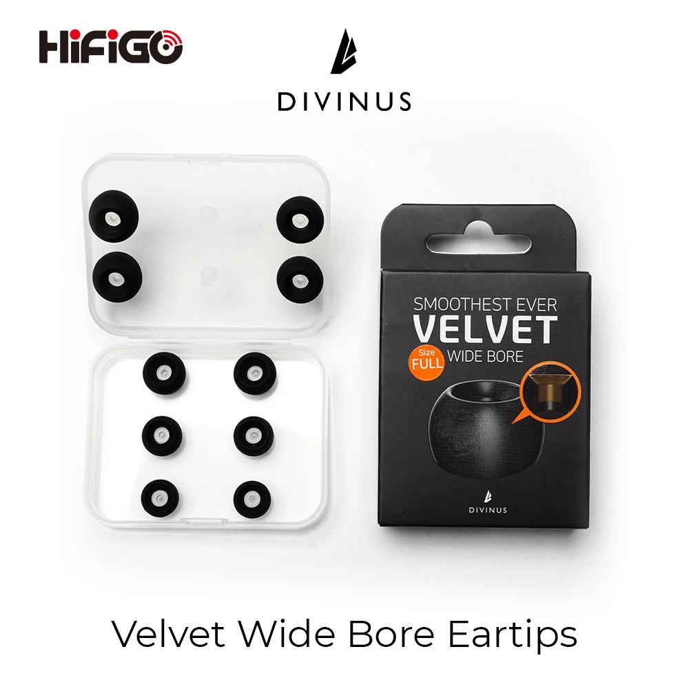 سماعات أذن HiFiGo-DIVINUS مخملية واسعة التجويف سماعات أذن 4-6 فوهة ، أطراف أذن ناعمة عميقة لسماعات الأذن ، Tanchjim 4U ، David