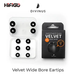 HiFiGo DIVINUS Samt-Kopfhörer-Ohrstöpsel aus Silikon mit breiter Bohrung für 4–6 mm Düse, weiche, tiefe Ohrstöpsel für Ohrhörer Dunu Davinci