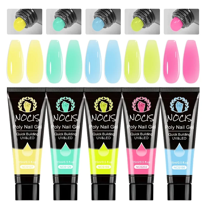 

NOCIS Glue Extension Kit, featuring macaron color series - Suitable for beginners to create DIY nail art -summer limited edition