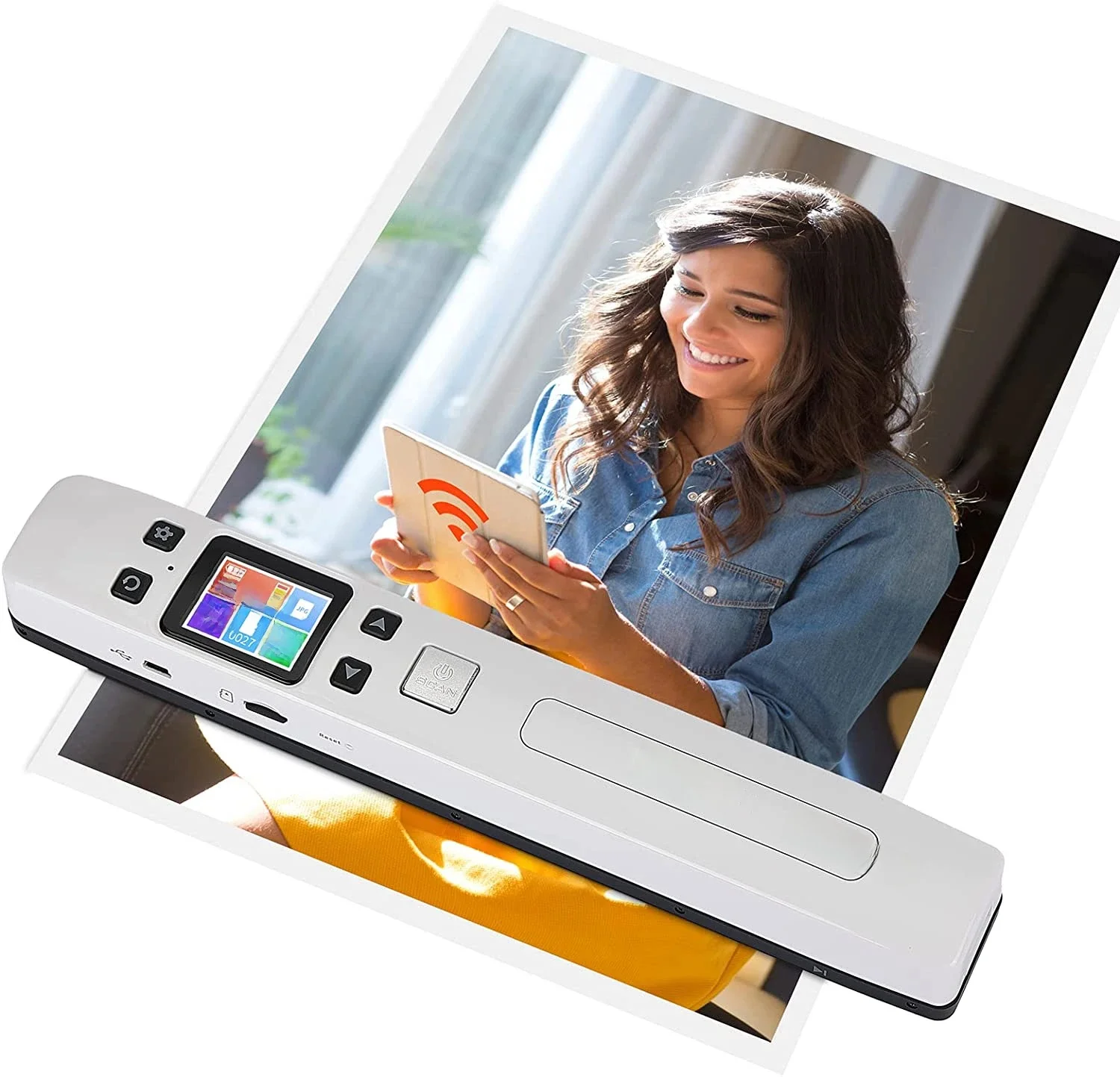 Mini iScan Portable 1050DPI różdżka obrazy dokumentów skaner A4 rozmiar JPG/PDF format Wifi wyświetlacz LCD dla firm książki odbiorcze — zdjęcie produktu 7