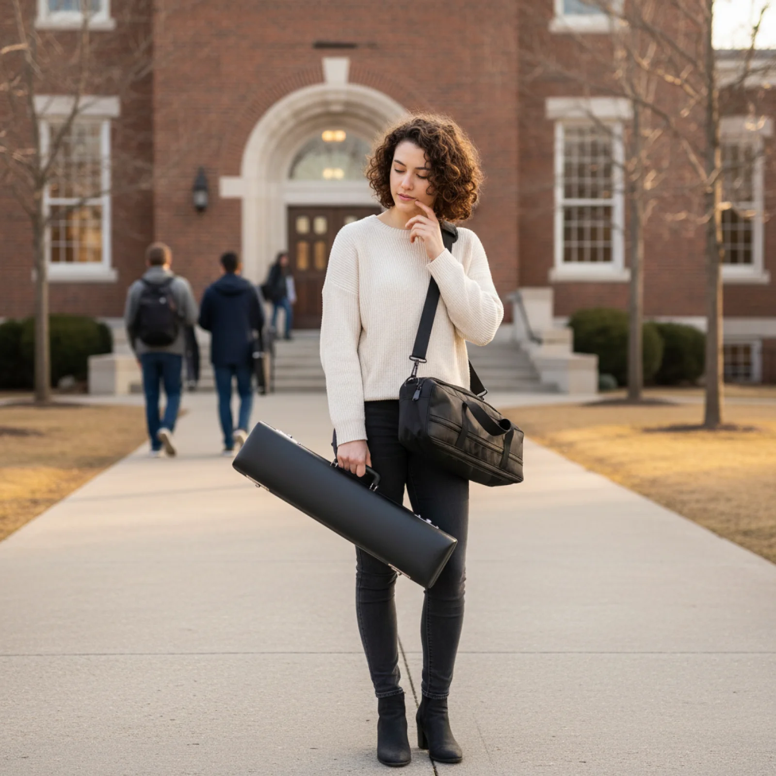 Flute Case Music Instruments Bag Canvas Portable Wear Resistant Multifunctional Players Multifunctional Flute Storage Bag