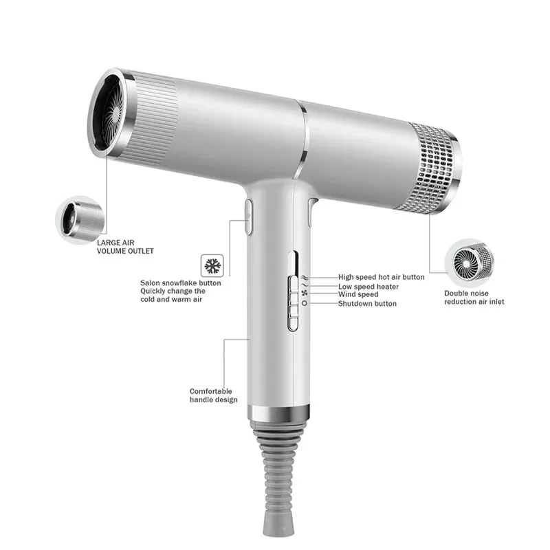 Professional Hair Dryer Infrared Negative Ionic Blow Dryer Hot&Cold Wind Salon Hair Styler Tool Hair Electric Drier Blower