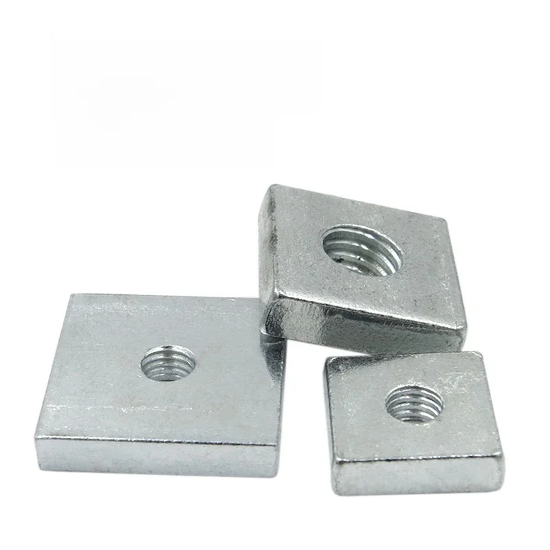20/ 40 pcs/lot écrou carré M3 M4 M5 M6 acier au carbone galvanisé zingué mince bloc quadrangle Compatible avec Prusa MK3 DIN562