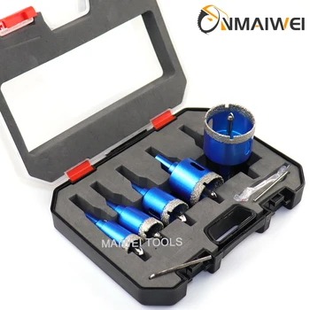 8 SZTUK 6-45 mm zestaw wierteł diamentowych do płytek ceramicznych z wiertłem pozycjonującym do szkła, marmuru, granitu, porcelany