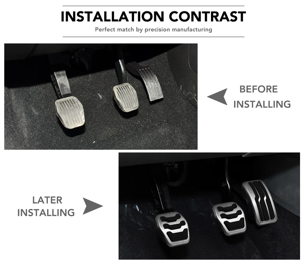 Stainless Steel Car Pedals For Volvo V50 2004 2005 2006 2007 2008 2009 2010 2011 2012 Accelerator Brake No Drilling Pedal Cover