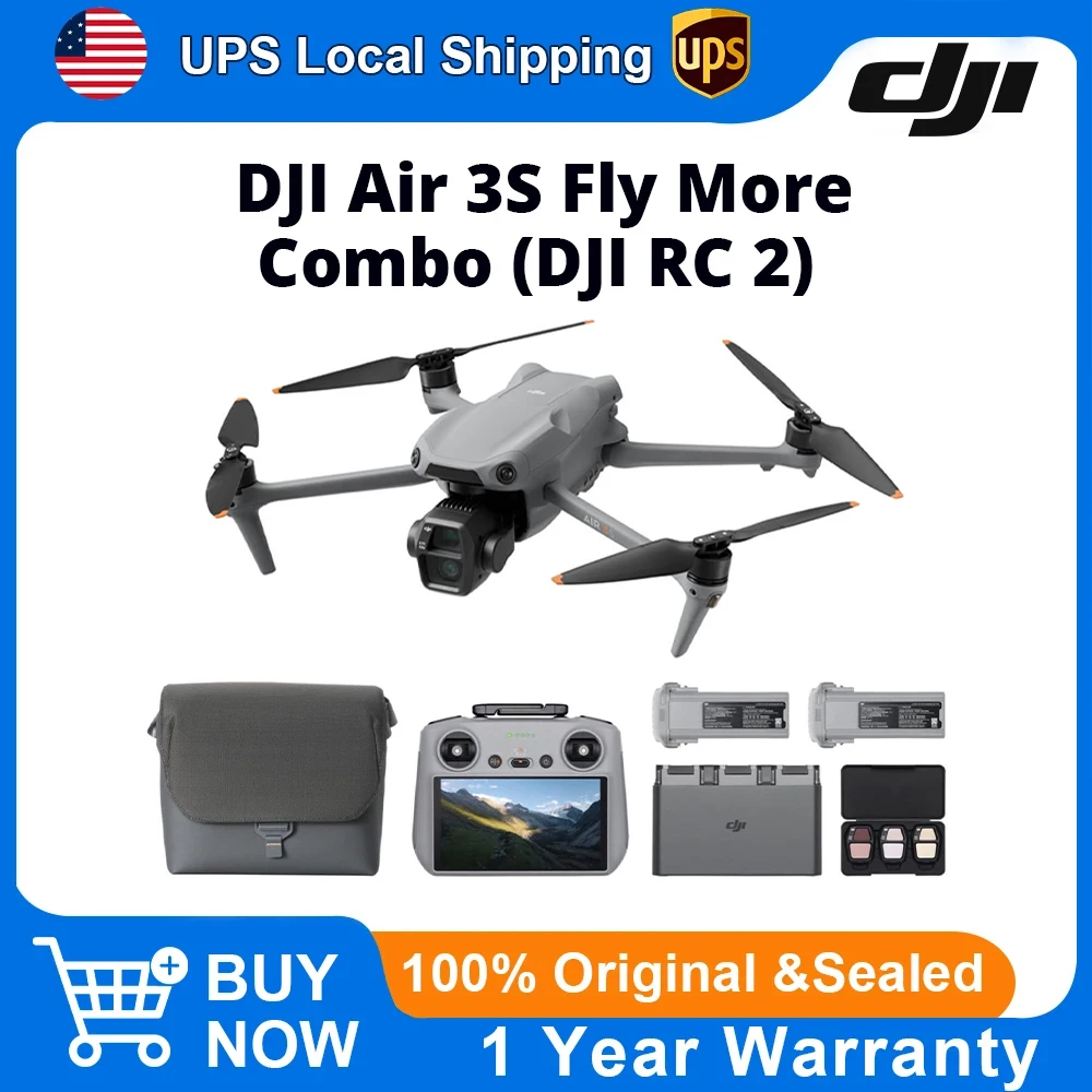 DJI Air 3S Drone with RC 2/RC-N3 Remote Controller - Drone 4K Professional Imaging Dual Camera (1