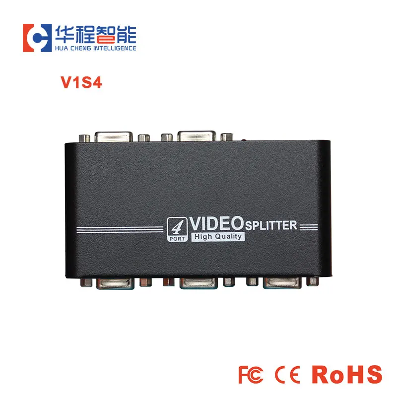 AMS-V1S4 VGA Splitter 1X4 1920x1440 Resolution 550MHz Bandwidth 65m Range for Multi-Screen Display