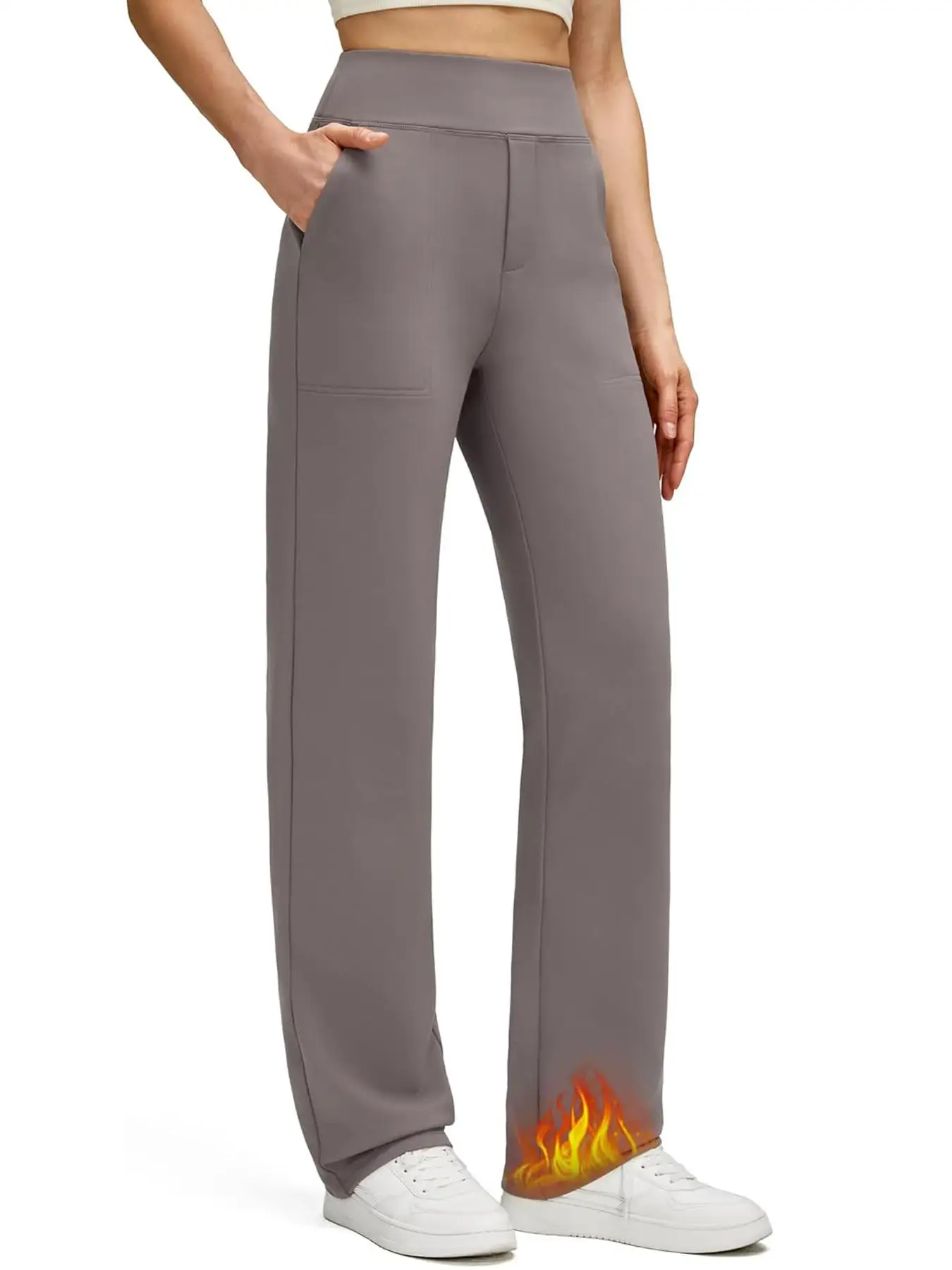 3-teilige Damen-Hose mit hoher Taille und geradem Bein – bequeme Hose mit lockeren Taschen, stilvoll, vielseitig, für den Winter, lässig, unverzichtbar