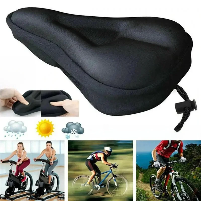 AliExpress Bicycle Saddle Covers Pad Soft Thick Cycling Seat Cushion Thickened Mountain Bike Saddle Seat Bicycle Parts Accessories