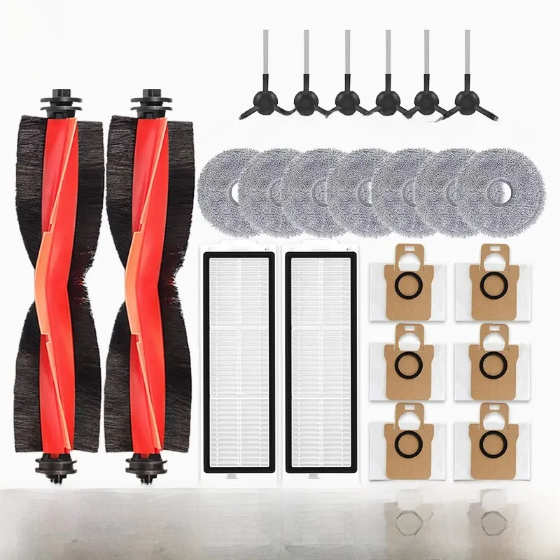 For Xiaomi Robot Vacuum X20 Pro / D102GL Vacuum Parts Accessories Main Roller Side Brush Hepa Filter Mop Cloth Dust Bag