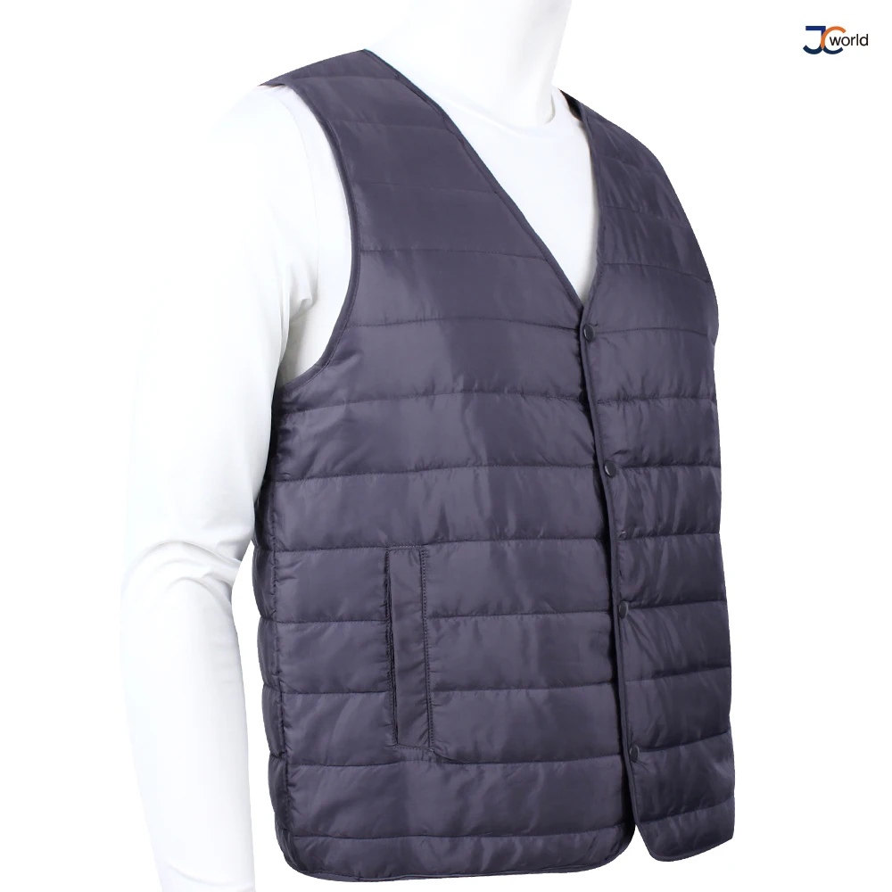 سترة مبطنة خفيفة الوزن JCworld-JC ، ملابس داخلية برقبة على شكل حرف V لفصل الشتاء ، سترة أساسية خفيفة الوزن للغاية ، 1 + 1 #4