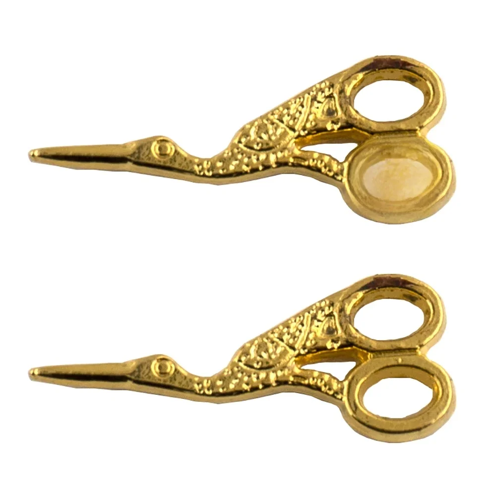 2 sztuk 1/12 domek dla lalek miniaturowe akcesoria Mini Metal Vintage, w żurawie kształt nożyczki Model symulacyjny zabawki lalki dekoracja domu — zdjęcie 2