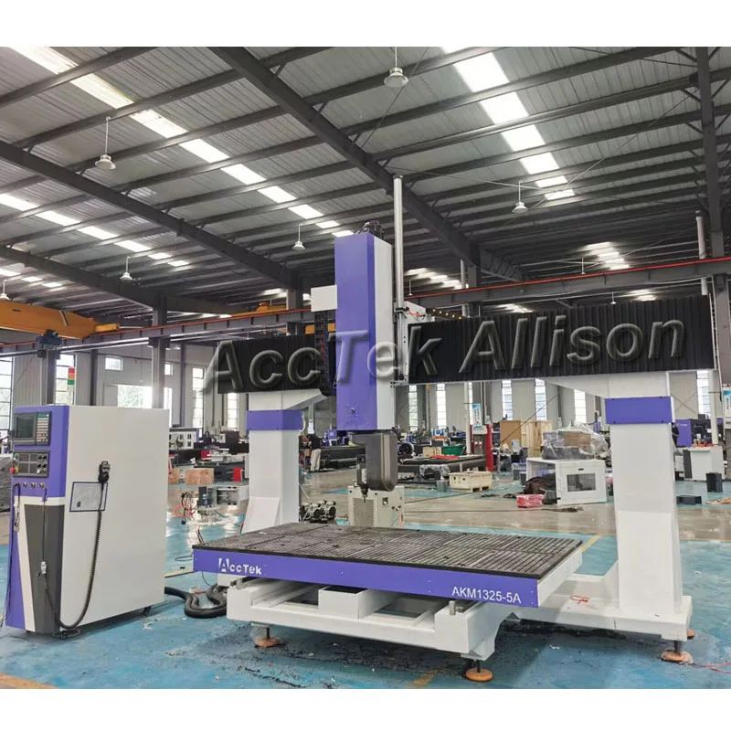 China Ce certification Table Moving Cnc Mill 5 Axis Wood Machining Center for Aviation Automotive